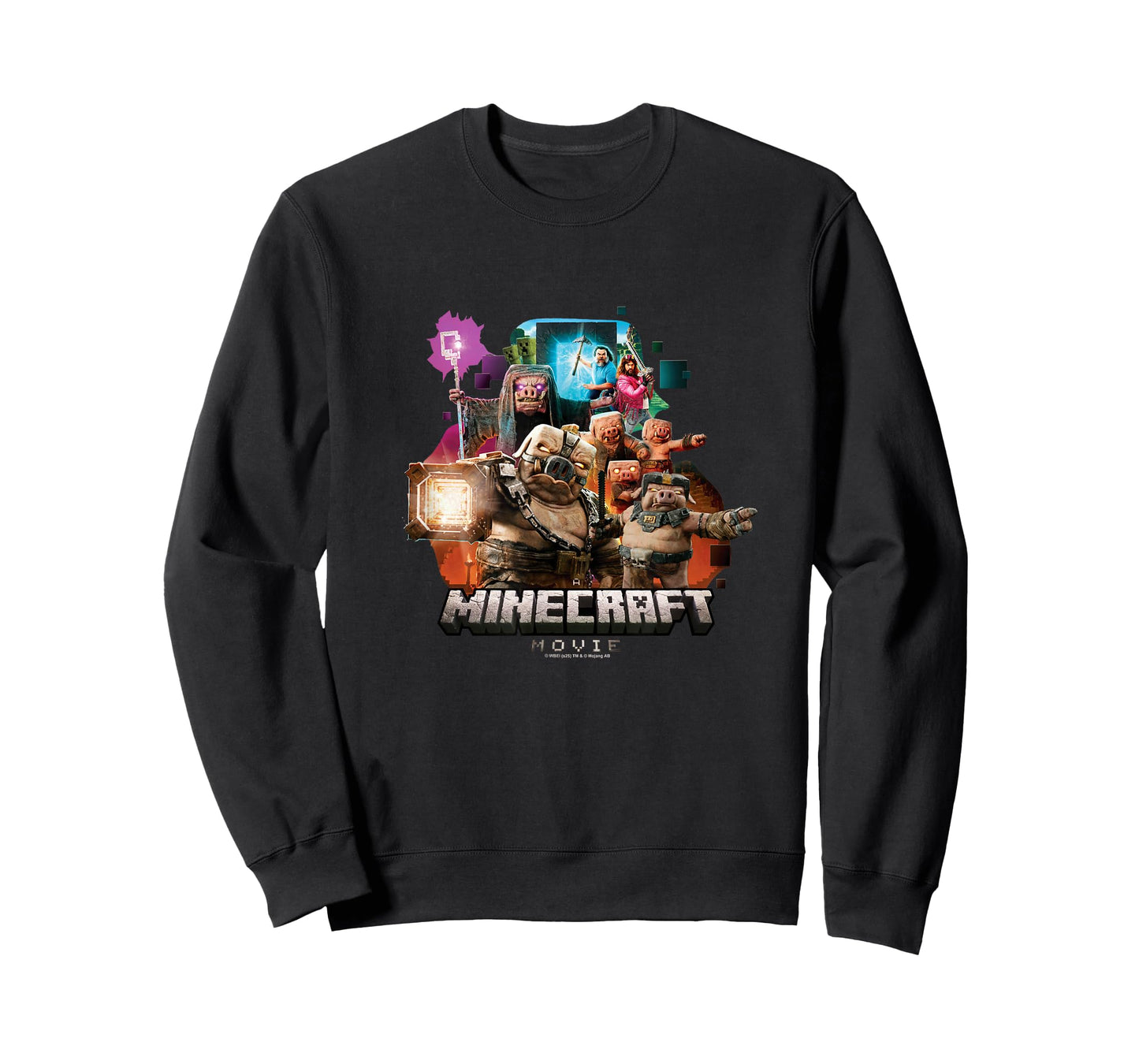 A Minecraft Movie Piglins VS Heroes Group Shot Poster T-Shirt