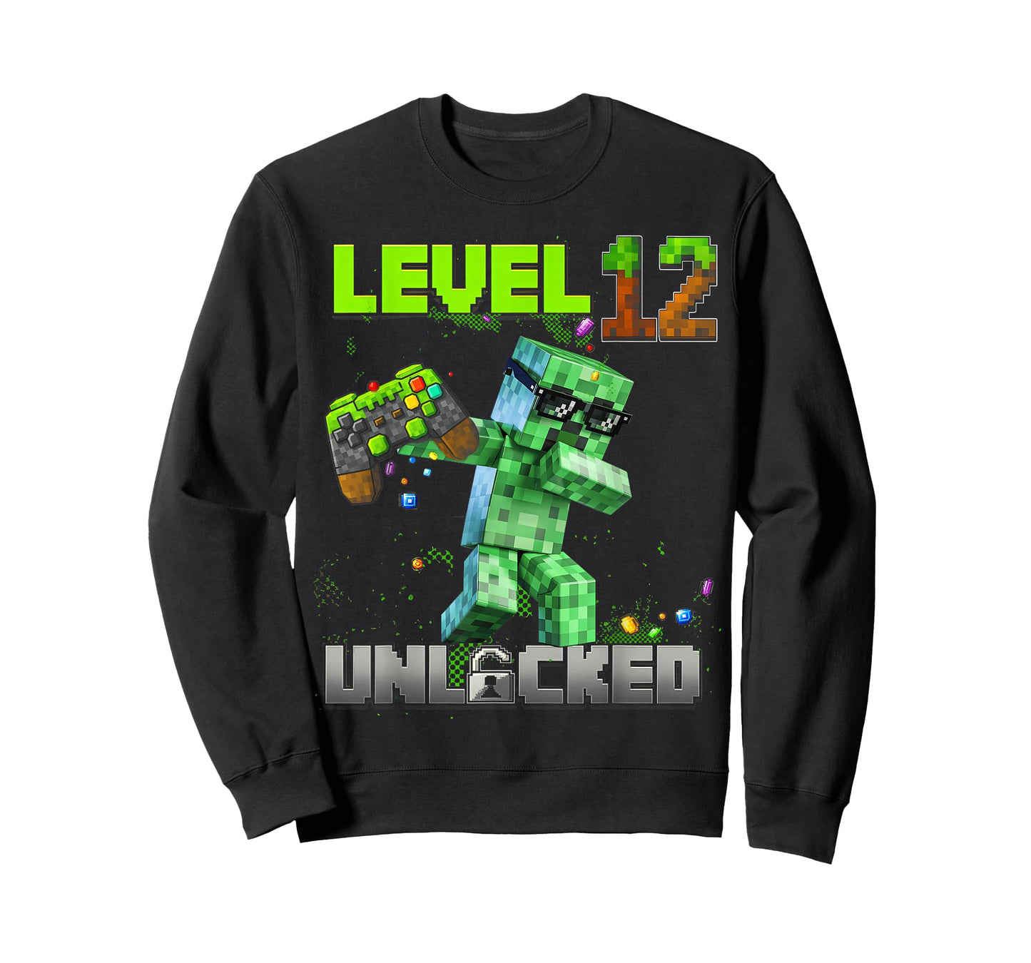 Level 12 Unlocked - Birthday Boy Pixel Gamer 12nd Birthday T-Shirt