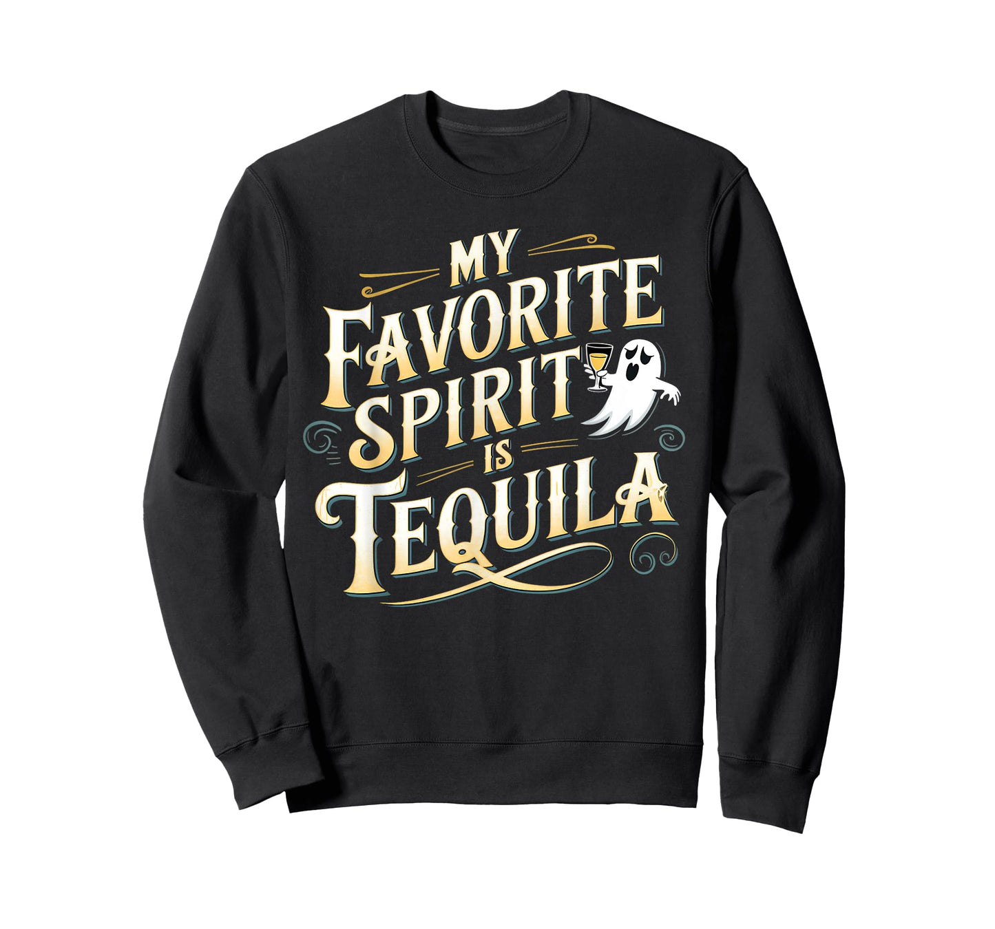 My Favorite Spirit is Tequila | Funny Ghost Drinking Tequila T-Shirt