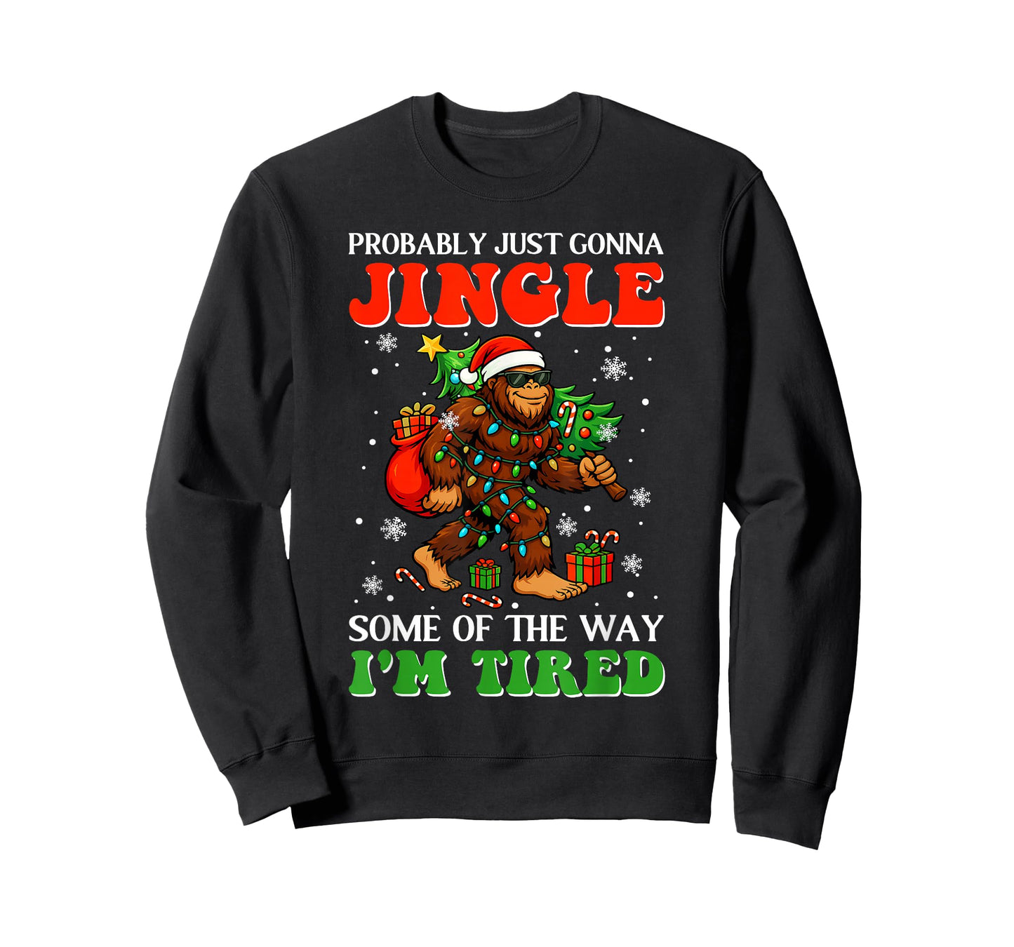 Some of The Way Santa Bigfoot Christmas Tree Xmas Lights T-Shirt