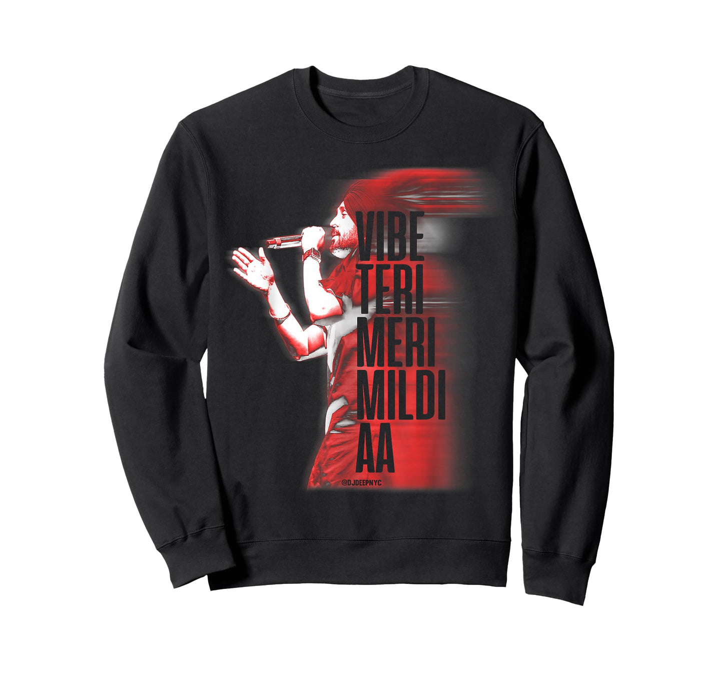 DJ DEEP NYC Vibe Teri Meri Mildi Aa | Desi Apparel | DILJIT T-Shirt, Small, Black