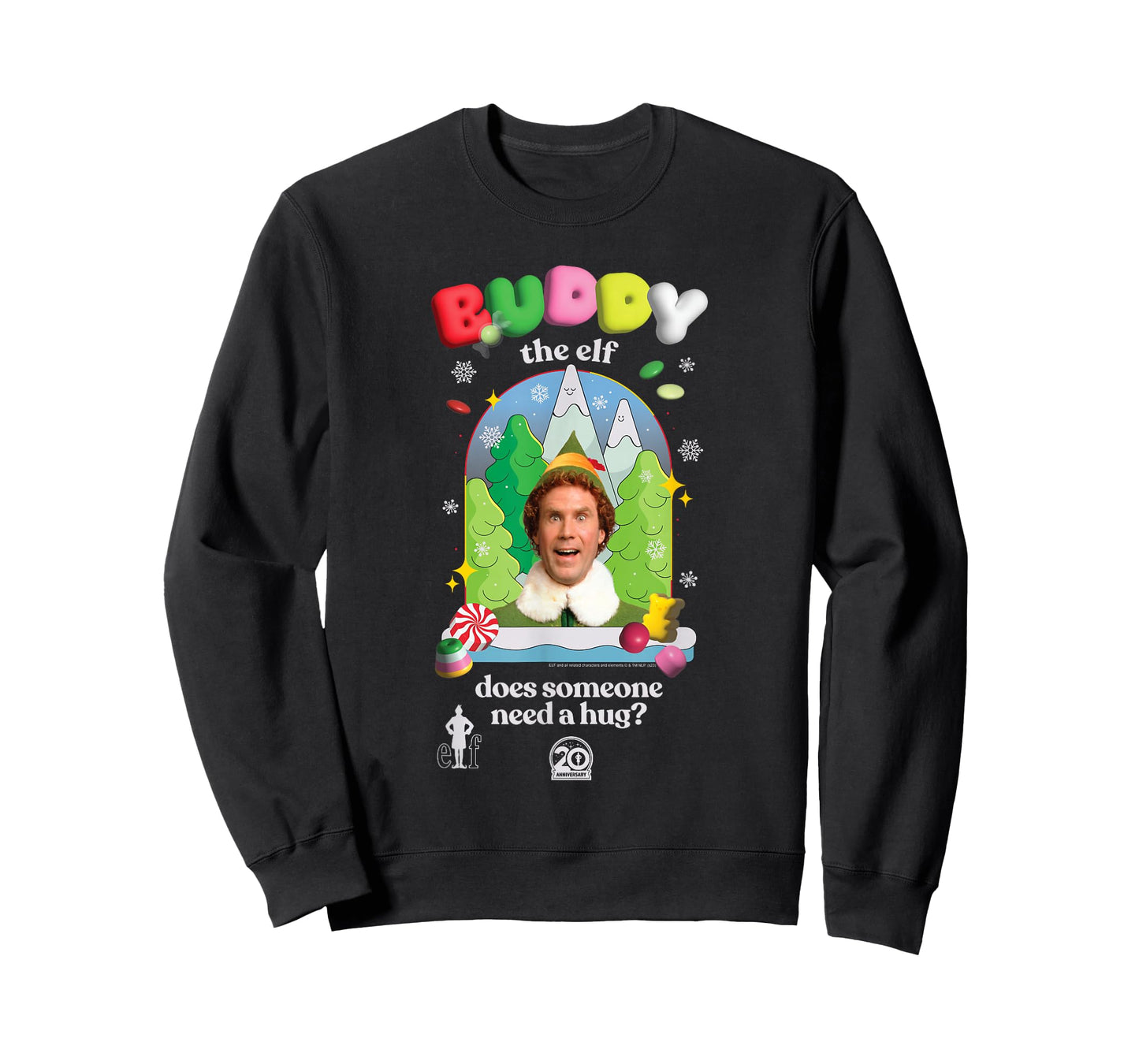 Elf Candy Colored Buddy The Elf Need a Hug Christmas Movie T-Shirt