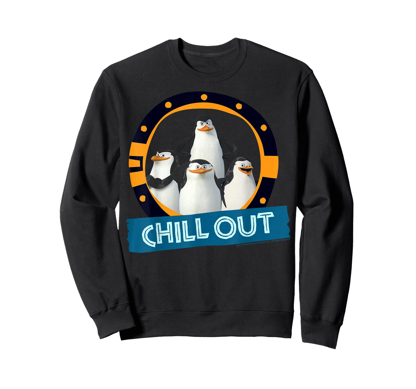 Madagascar Penguins Chill Out Text Poster T-Shirt