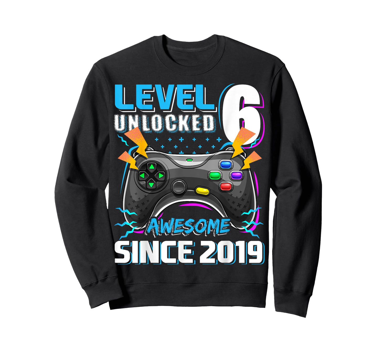 6th Birthday Boy Level 6 Gamer 6 Year Video Game Party T-Shirt