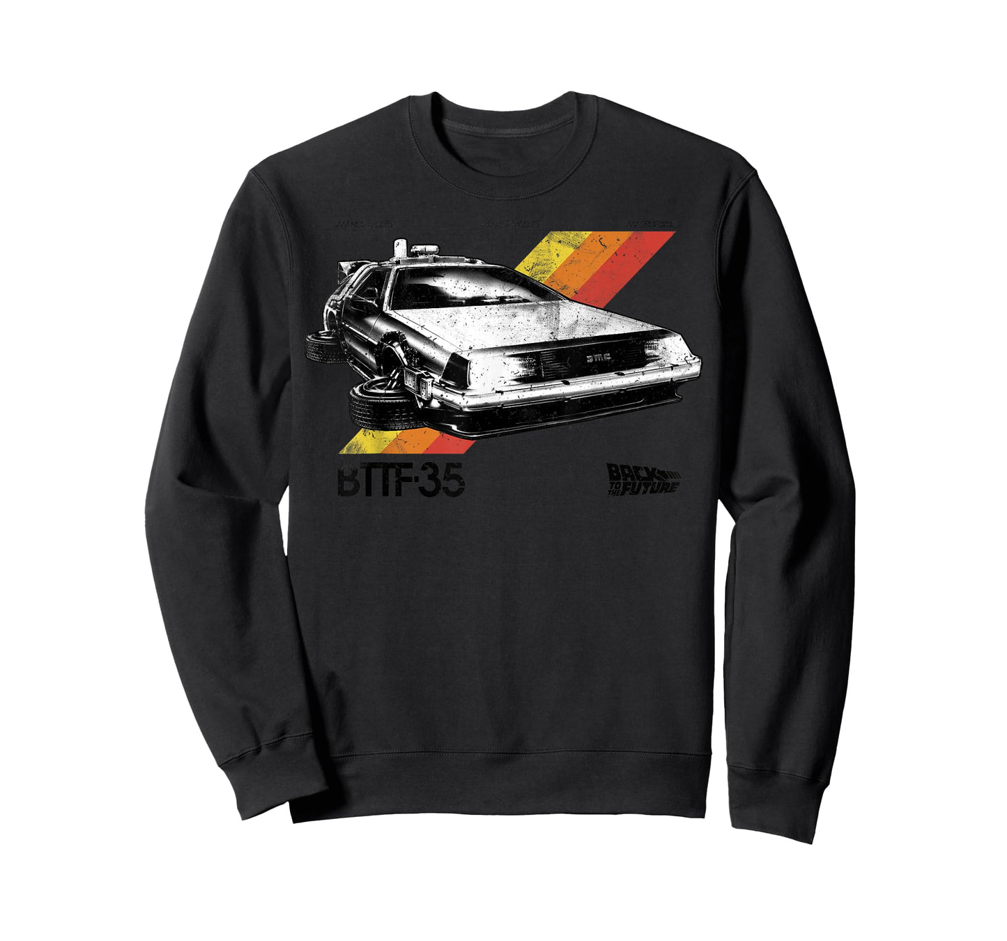 Back to The Future 35th Retro Stripe Delorean T-Shirt