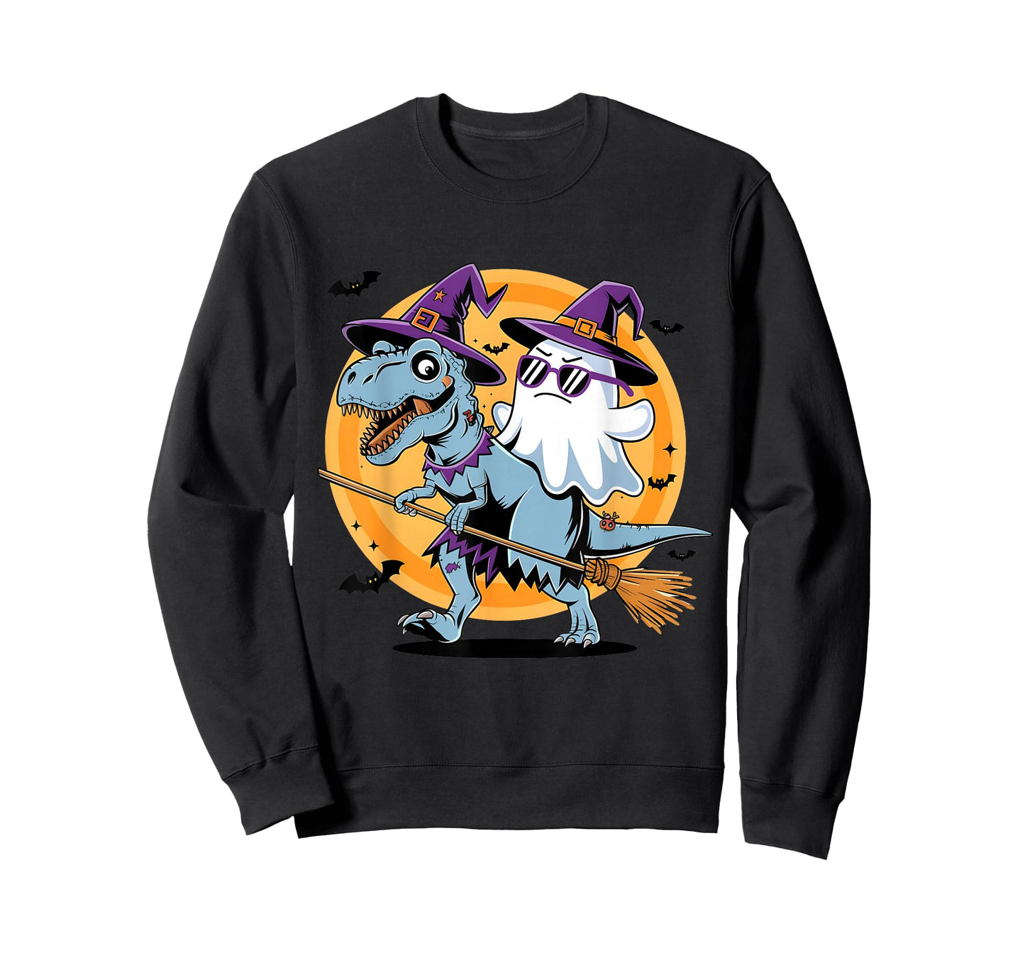 Cute Dinosaur T rex and Ghost for Halloween T-Shirt