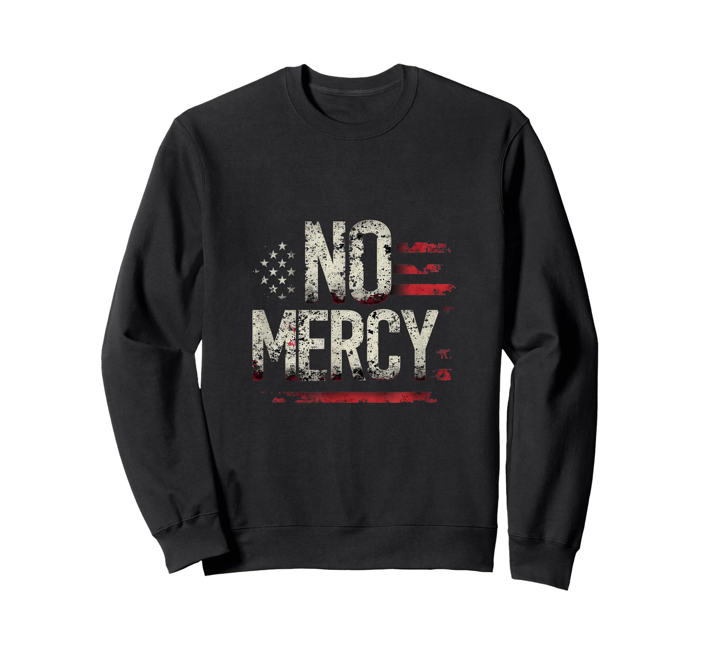 No Mercy American Flag Distressed Style T-Shirt