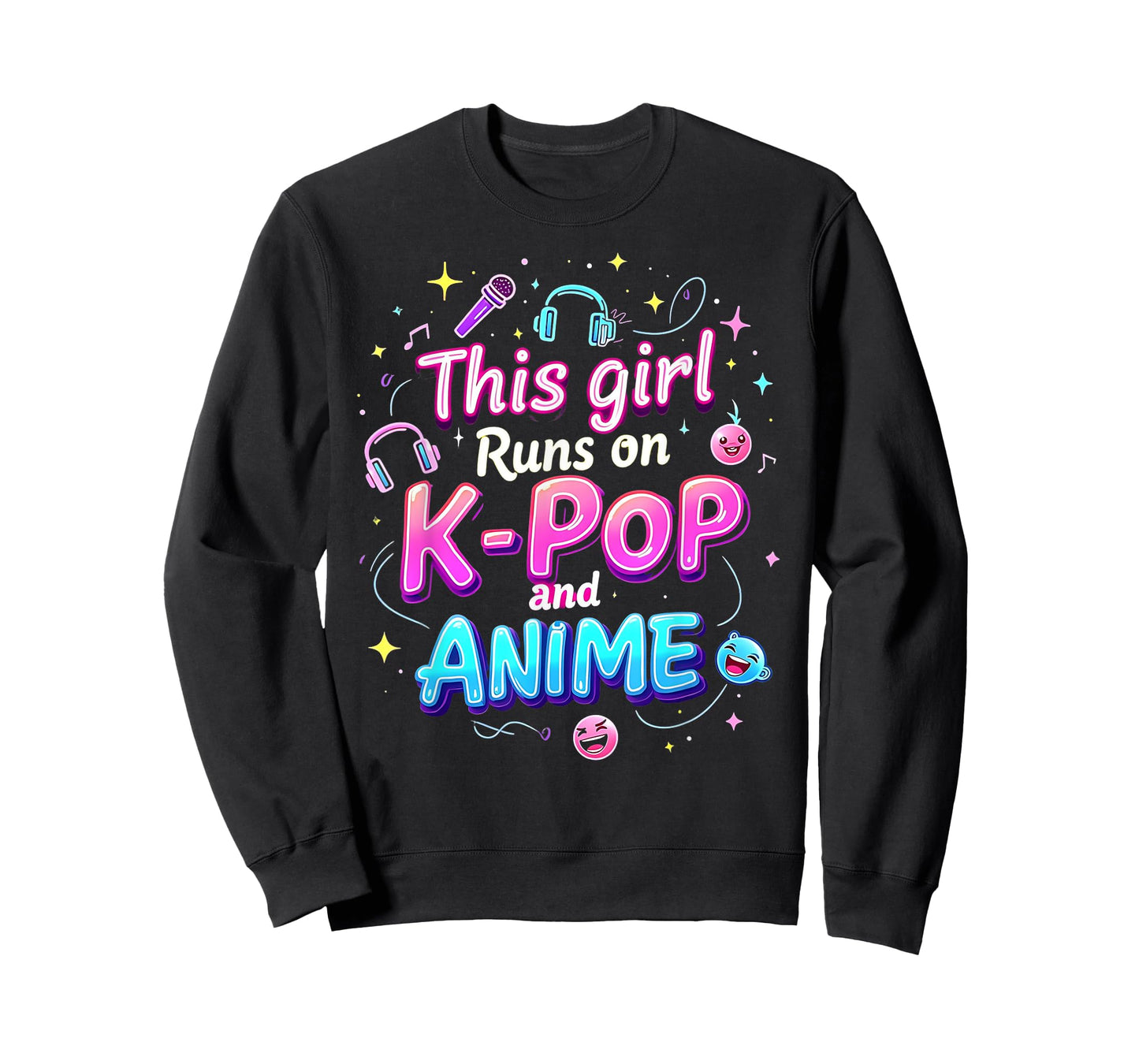 This Girl Runs On K-pop And Anime Cute Fan T-Shirt
