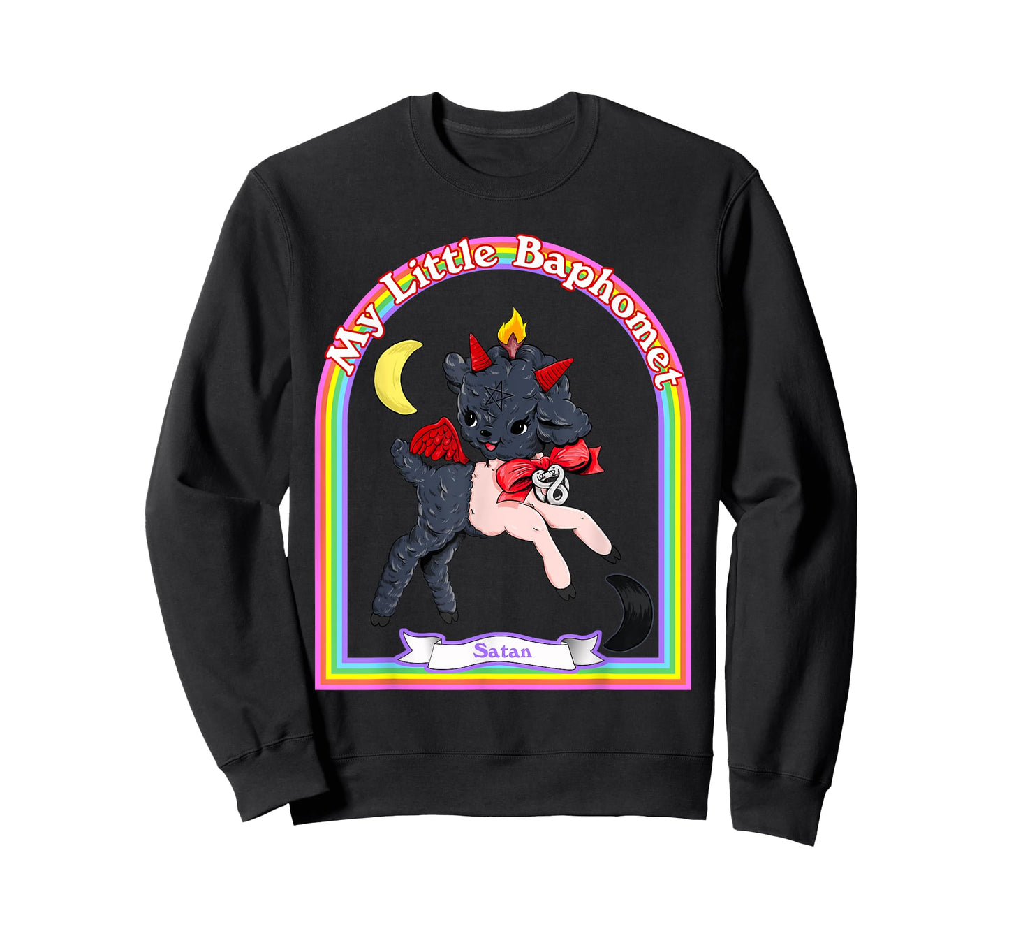 Baphomet Cute Satan Kawaii Retro Vintage Satanic Atheist T-Shirt