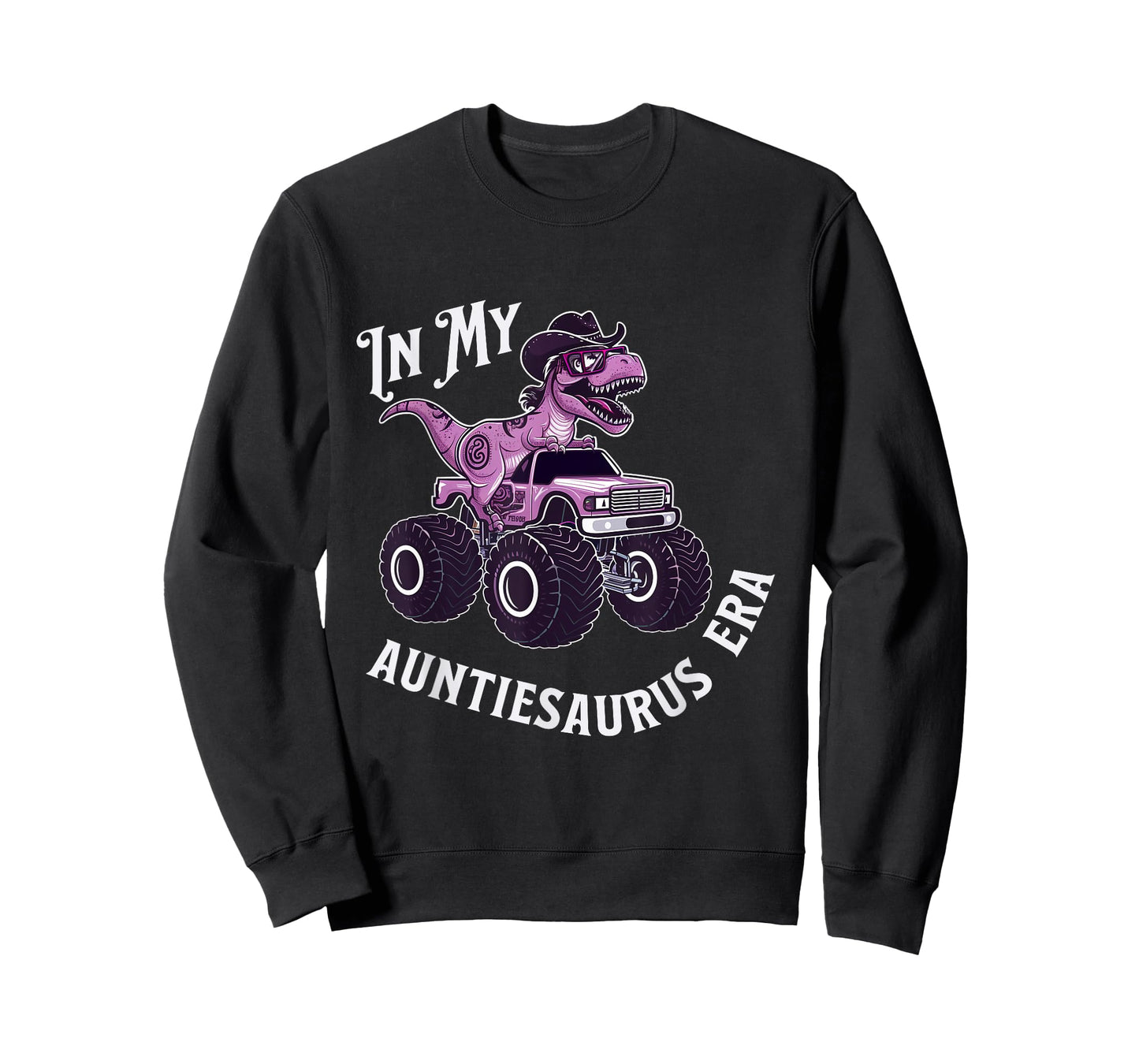 Auntiesaurus TRex Dinosaur Cowgirl Monster Truck Aunt Saurus T-Shirt