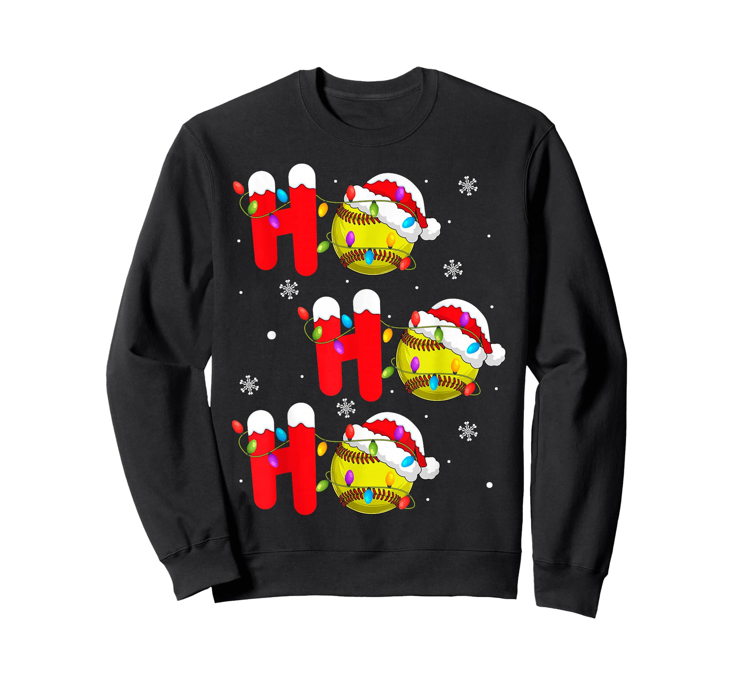 Softball Christmas Ho Ho Ho Santa Sports Player Funny Xmas T-Shirt