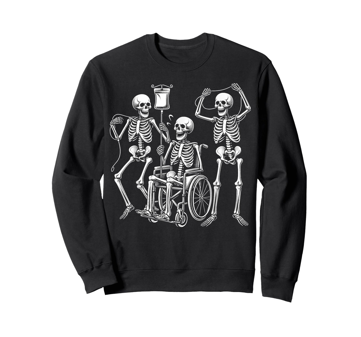 Nurse Skeletons Funny Halloween Hospital Healthcare Crew T-Shirt
