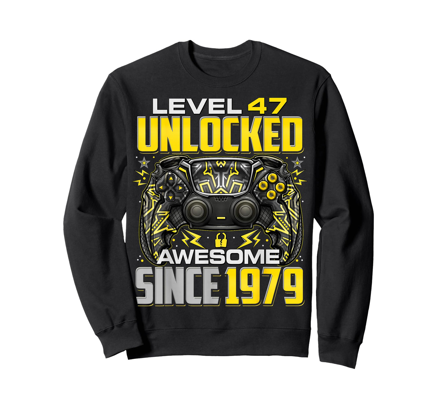 Level 47 Unlocked Awesome Since 1979 47th Birthday Gaming T-Shirt