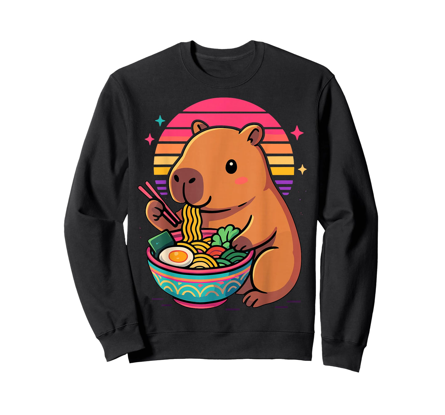 Anime Capybara Eating Ramen T-Shirt