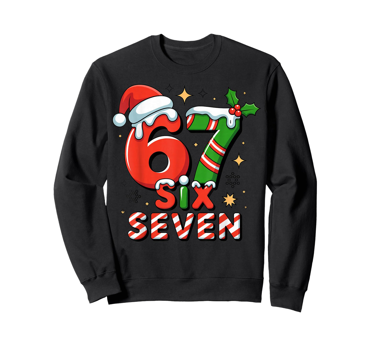 Funny 67 Meme Christmas Six Seven Santa Holiday T-Shirt