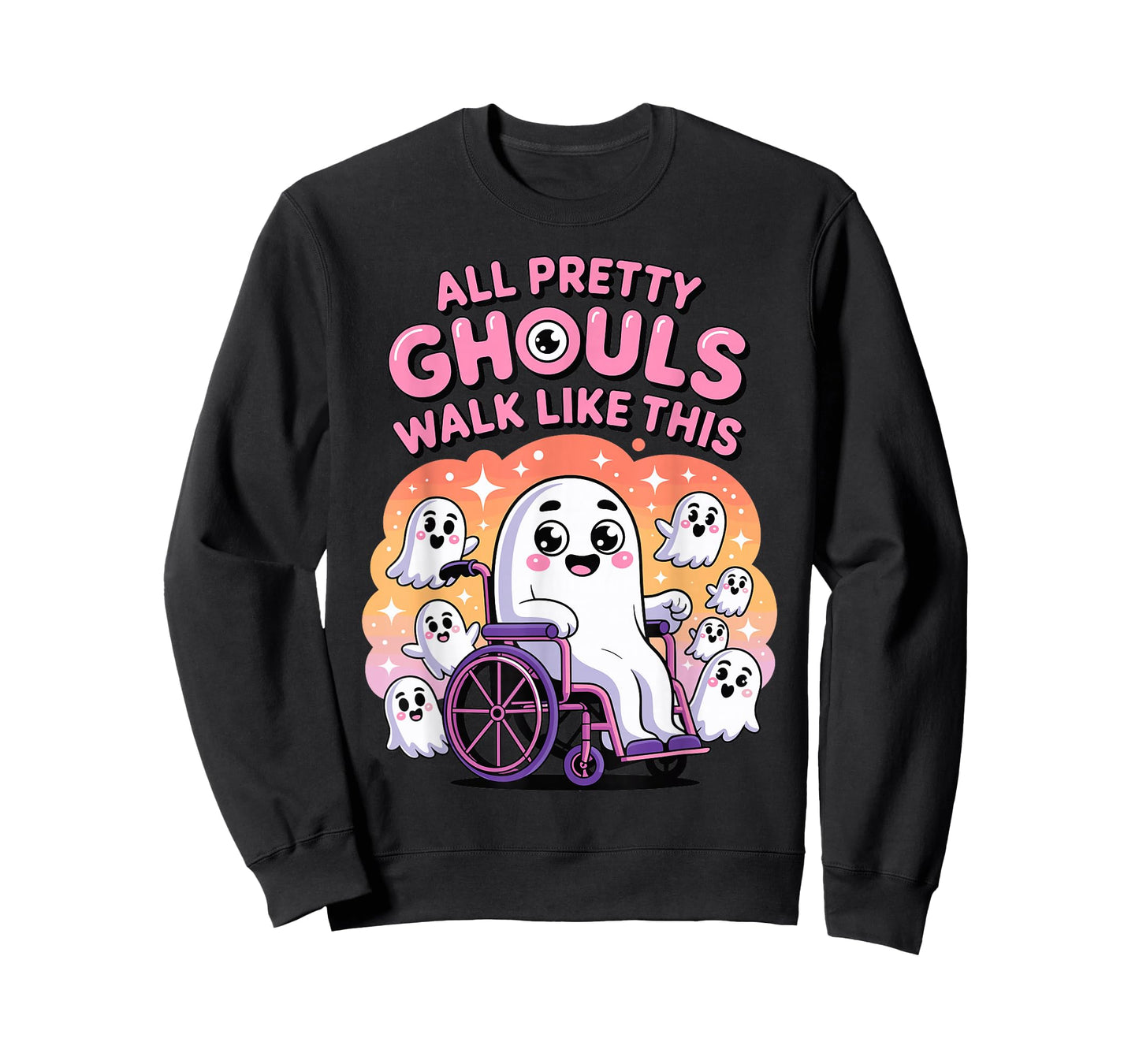 Halloween Wheelchair Costume Handicap Joke Ghouls Walk Like T-Shirt