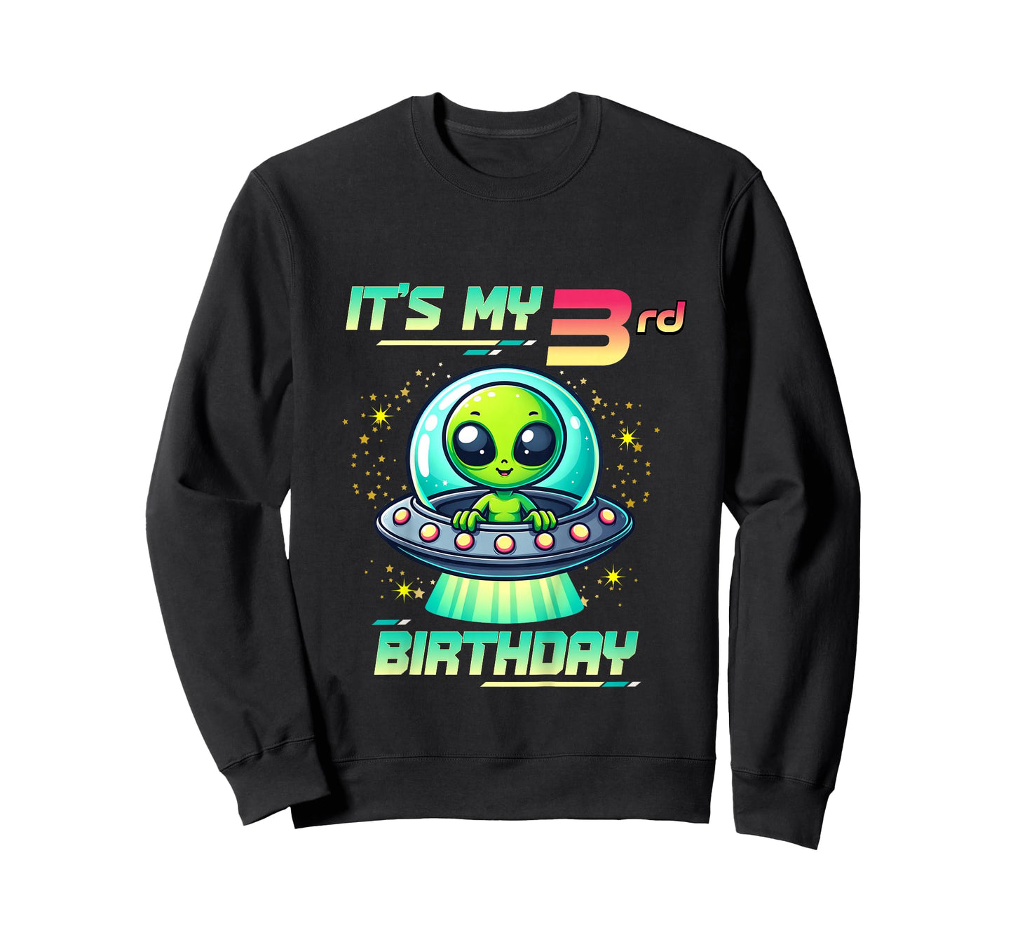 Kids It's My 3rd Birthday Alien Theme UFO Space T-Shirt
