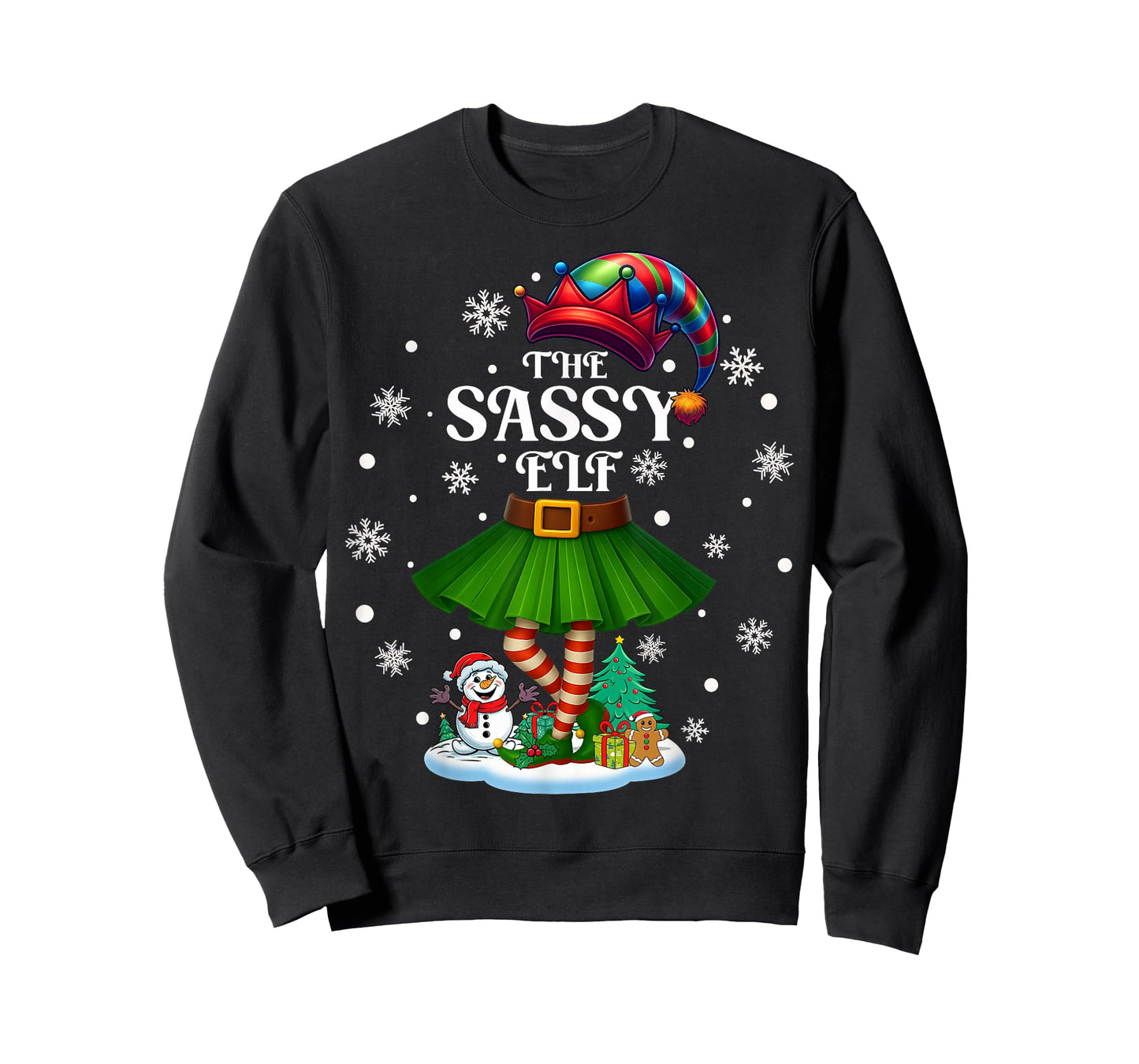 Sassy Elf Squad Xmas Women Girls Mom Christmas Family T-Shirt