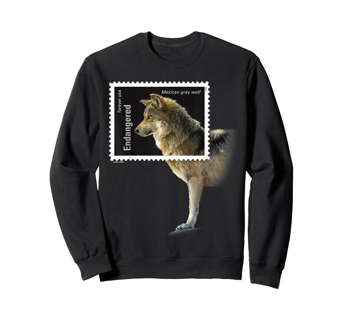 USPS Endangered Species Stamp Framed Mexican Gray Wolf T-Shirt