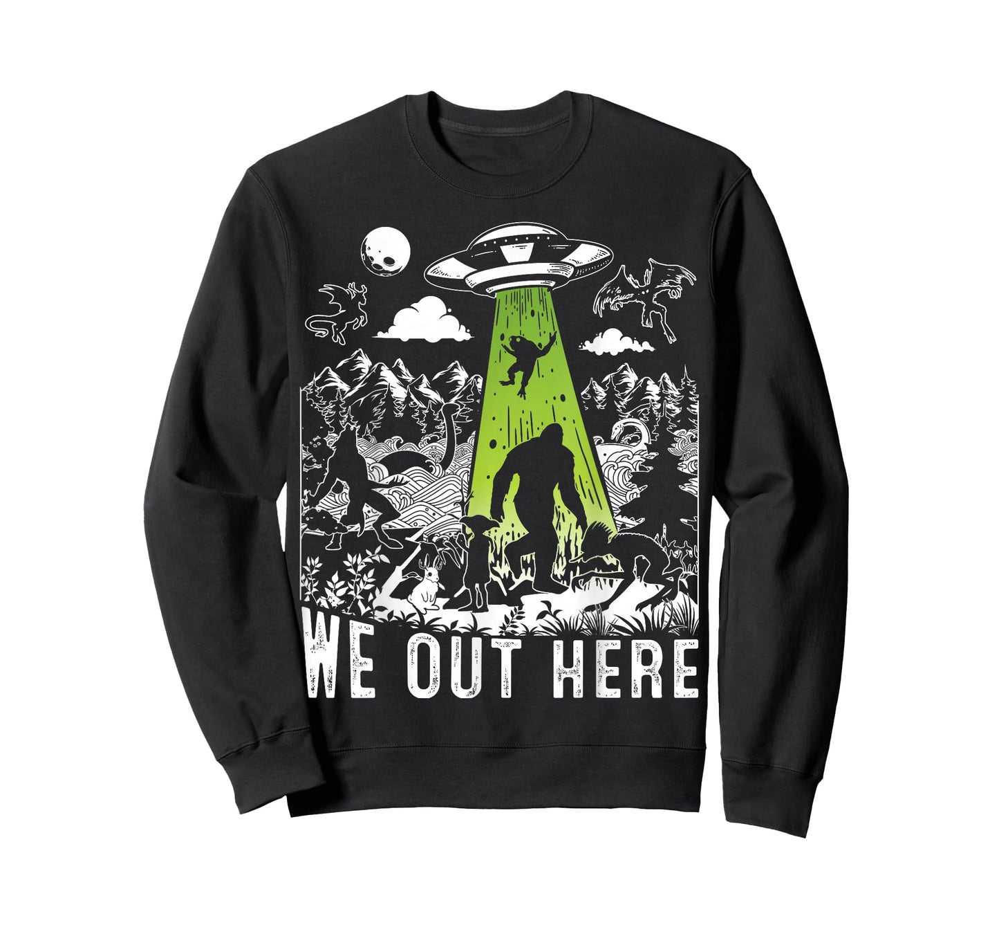 Mythical Creatures Abduction Vibrant Design of Local Legends T-Shirt