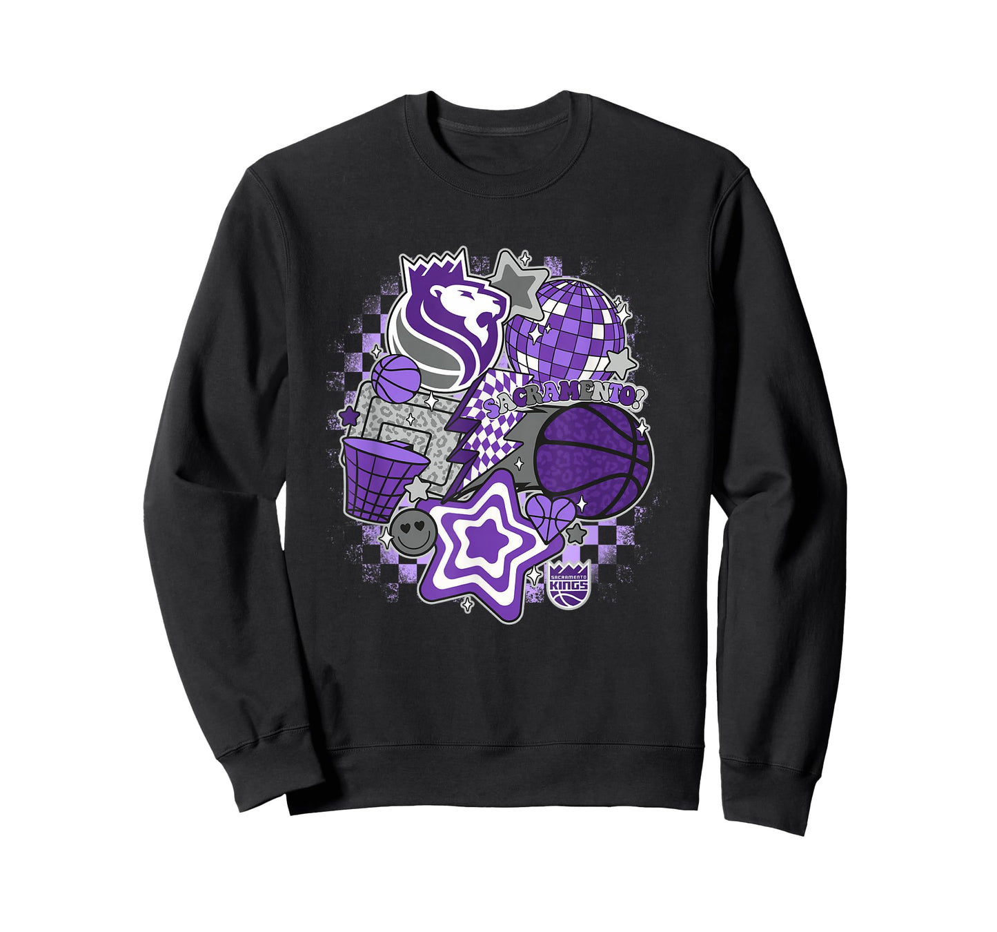 NBA Sacramento Kings Psychedelic Basketball Collage T-Shirt