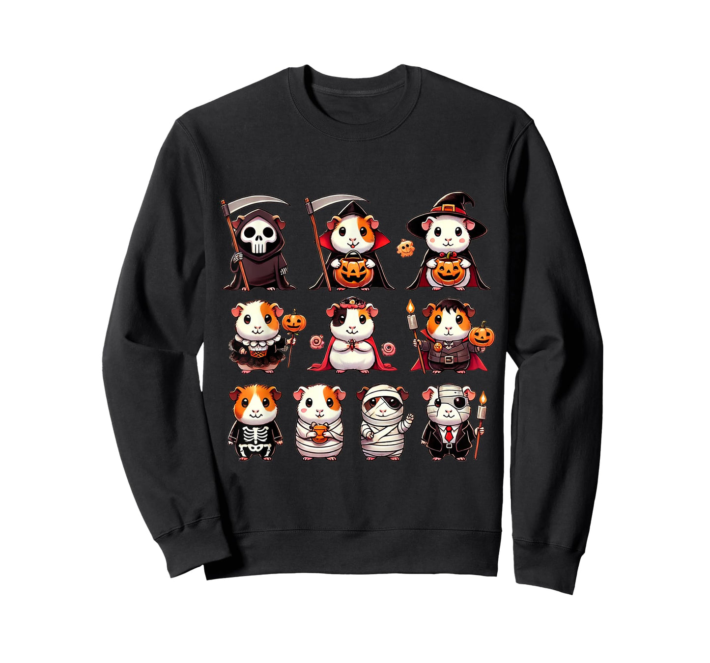 Guinea Pig Spooky Ghost Horror Pumpkin Guinea Pig Halloween T-Shirt