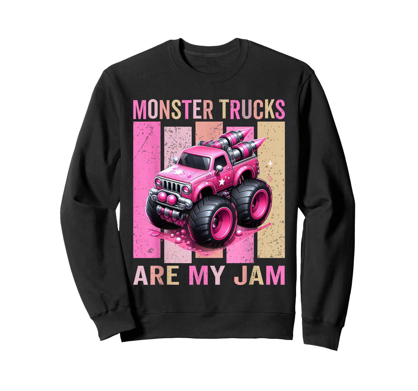 Pink Toddler Girl Monster Trucks Are My Jam Girls T-Shirt