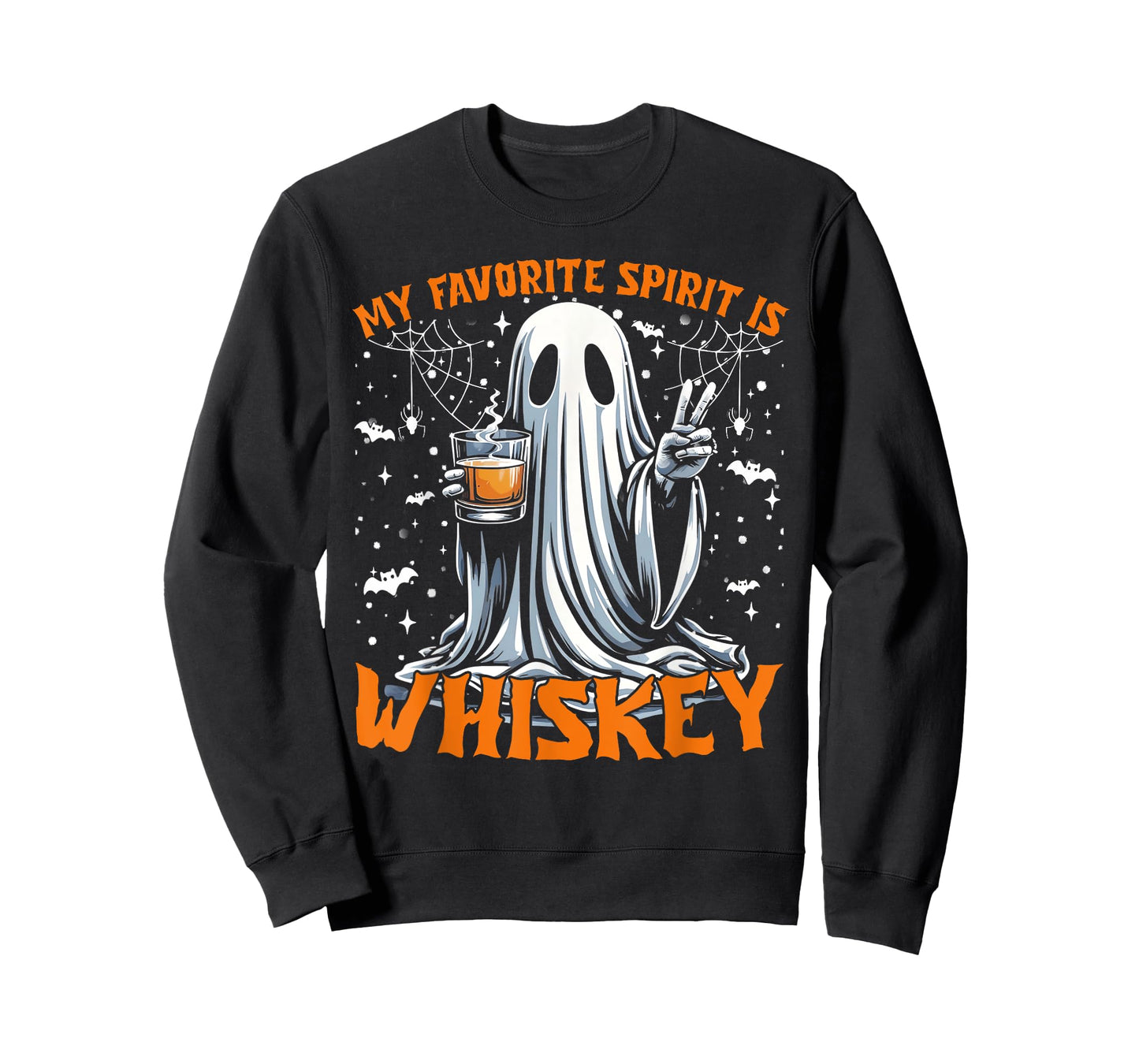 Funny Ghost Halloween My Favorite Spirit Is Whiskey Men T-Shirt