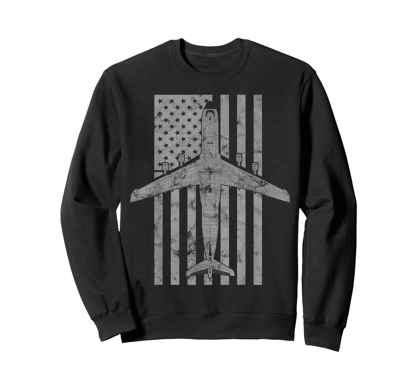 C-5 Galaxy Military Transport Airplane Vintage Flag T-Shirt