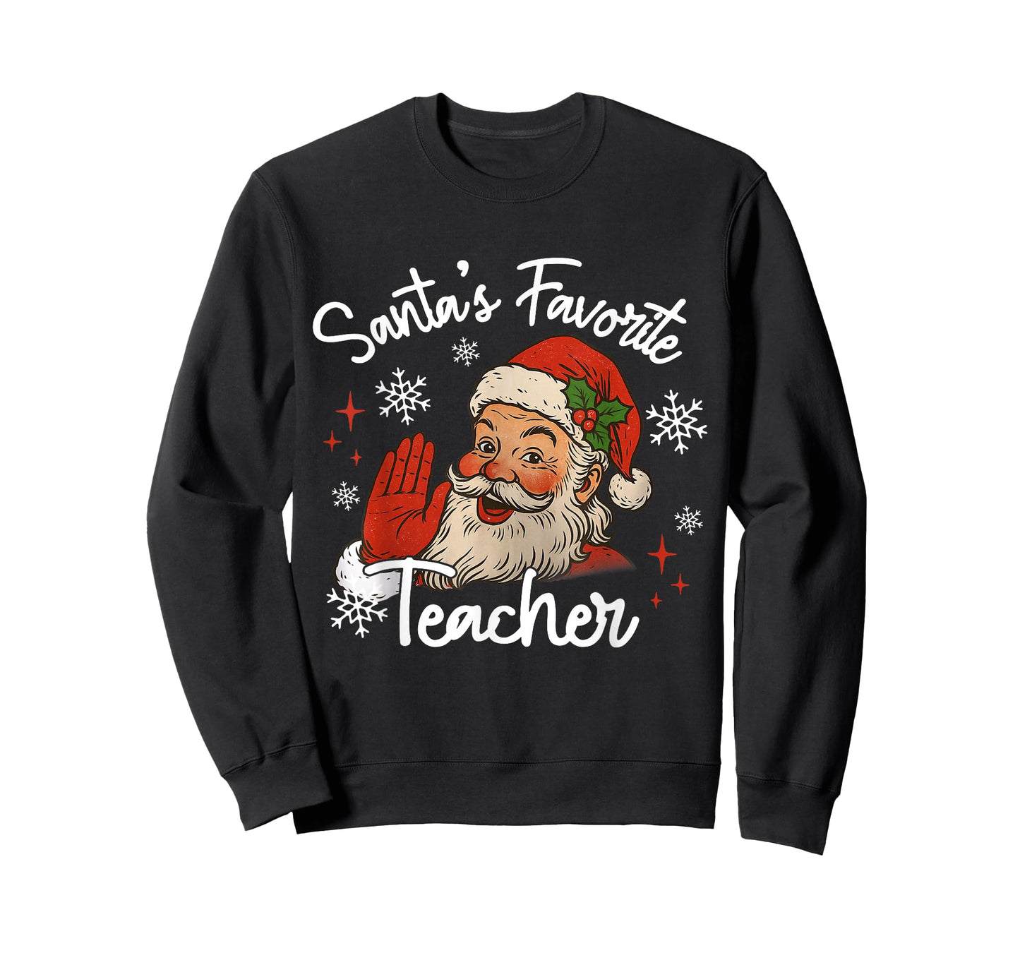 Santa's Favorite Teacher Funny Christmas Xmas Santa Claus PJ T-Shirt