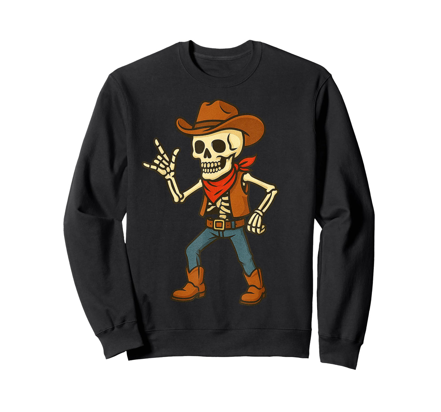Funny Kids Halloween Bruh Costume, Spooky Cowboy Skeleton T-Shirt