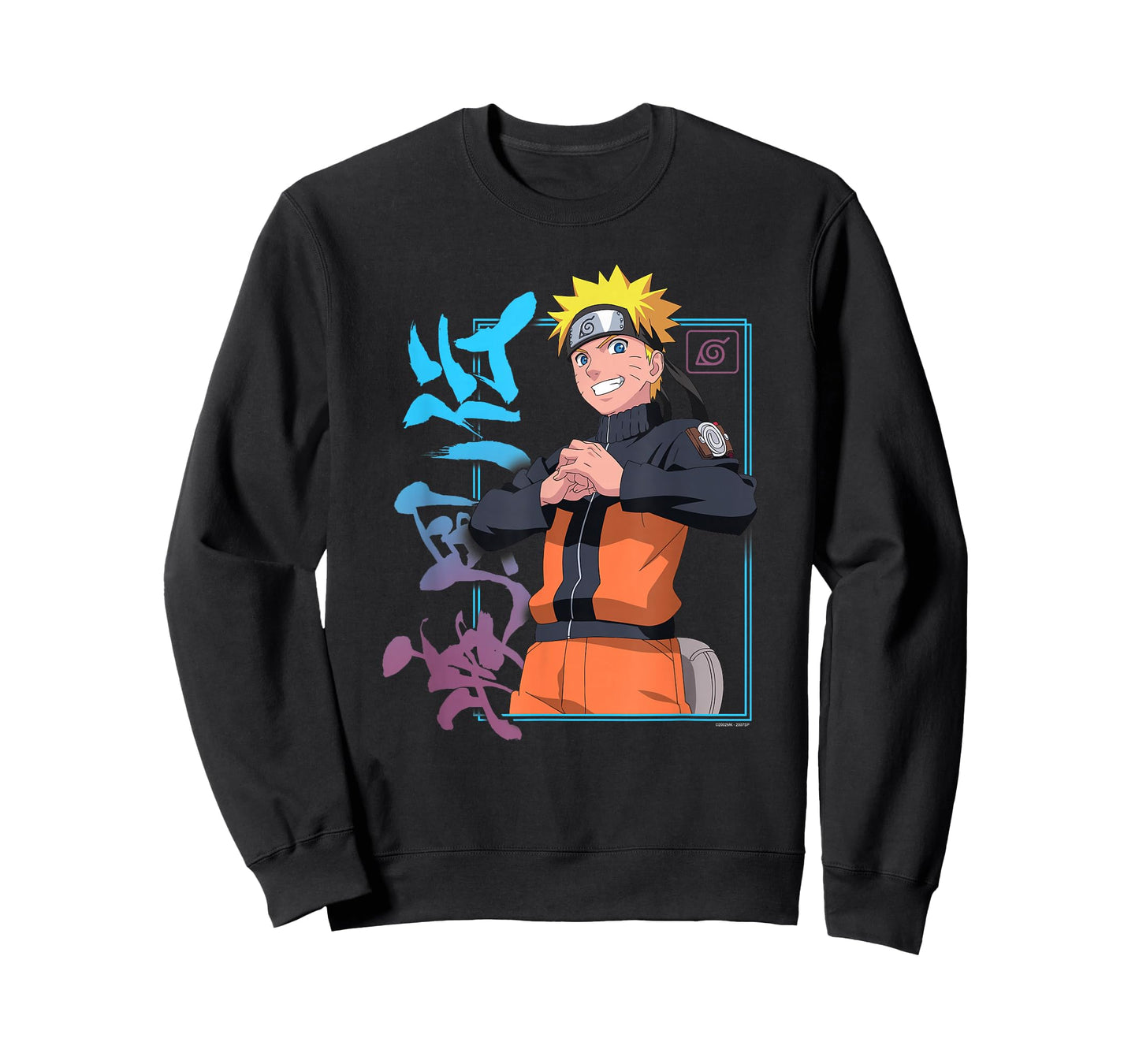 Naruto Shippuden Naruto Kanji Frame Colorful Anime T-Shirt