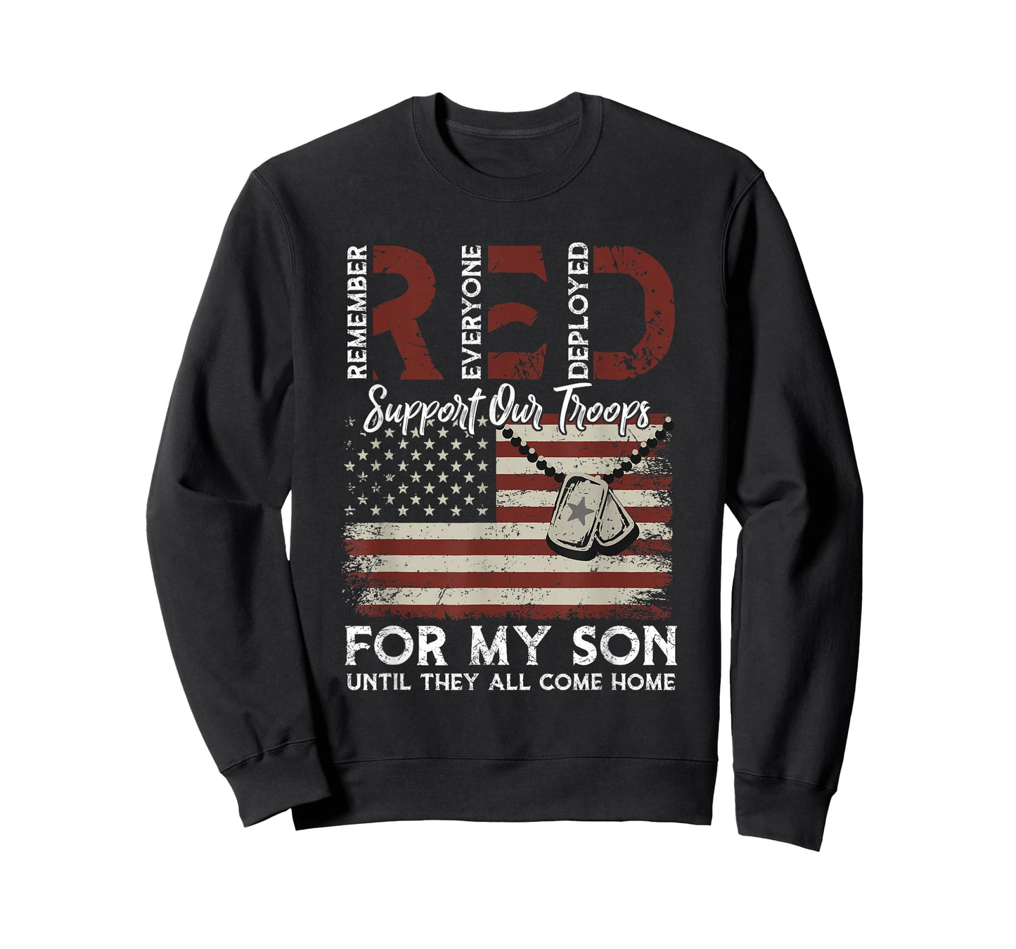 I Wear Red For My Son Remember Everyone, Red Friday Military T-Shirt