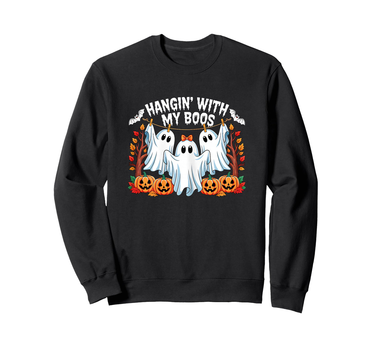 Funny Retro Hanging with My Boos Ghosts Halloween Autumn T-Shirt