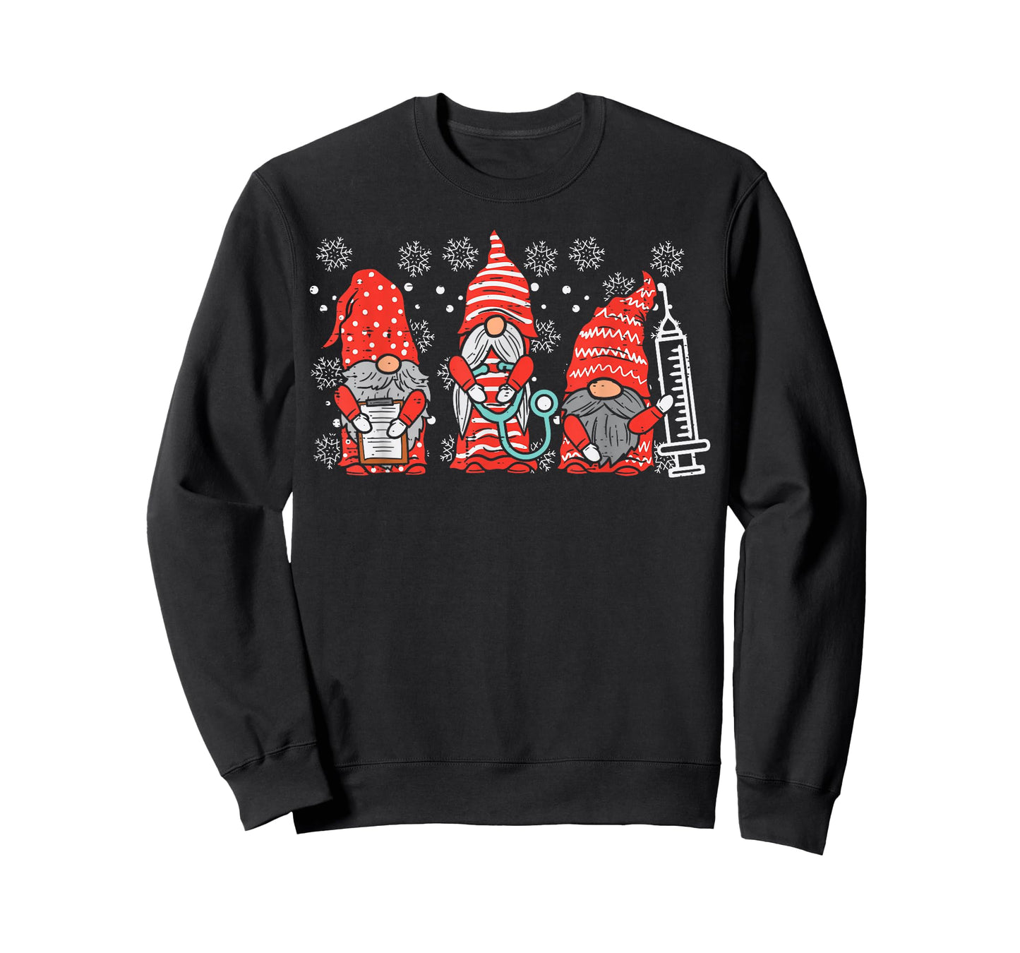 Nurse Christmas Gnomes Cute Xmas Scrub Top for Nurses Women T-Shirt