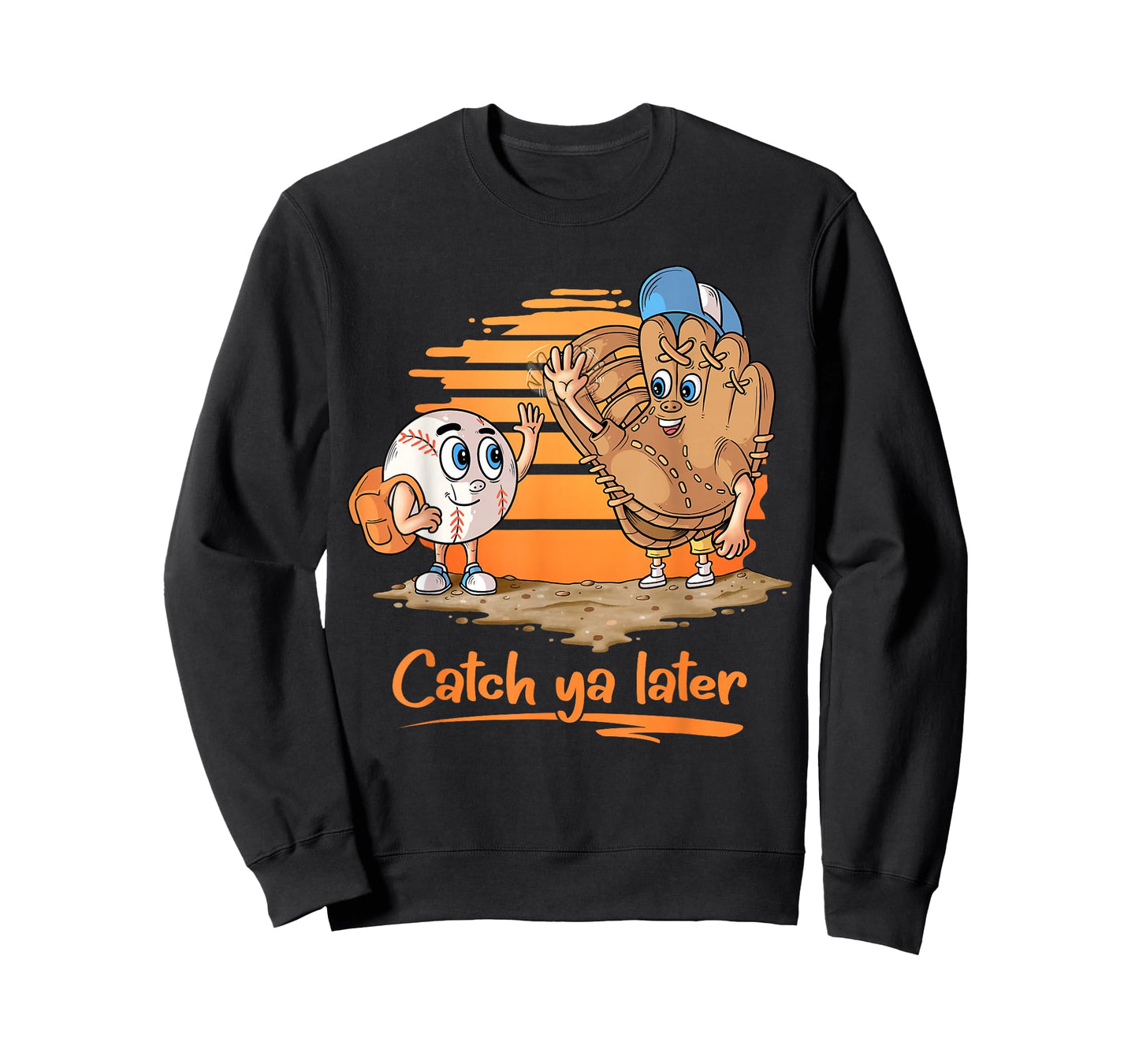 Catch ya Later Cartoon Baseball Glove and Baseball Ball T-Shirt