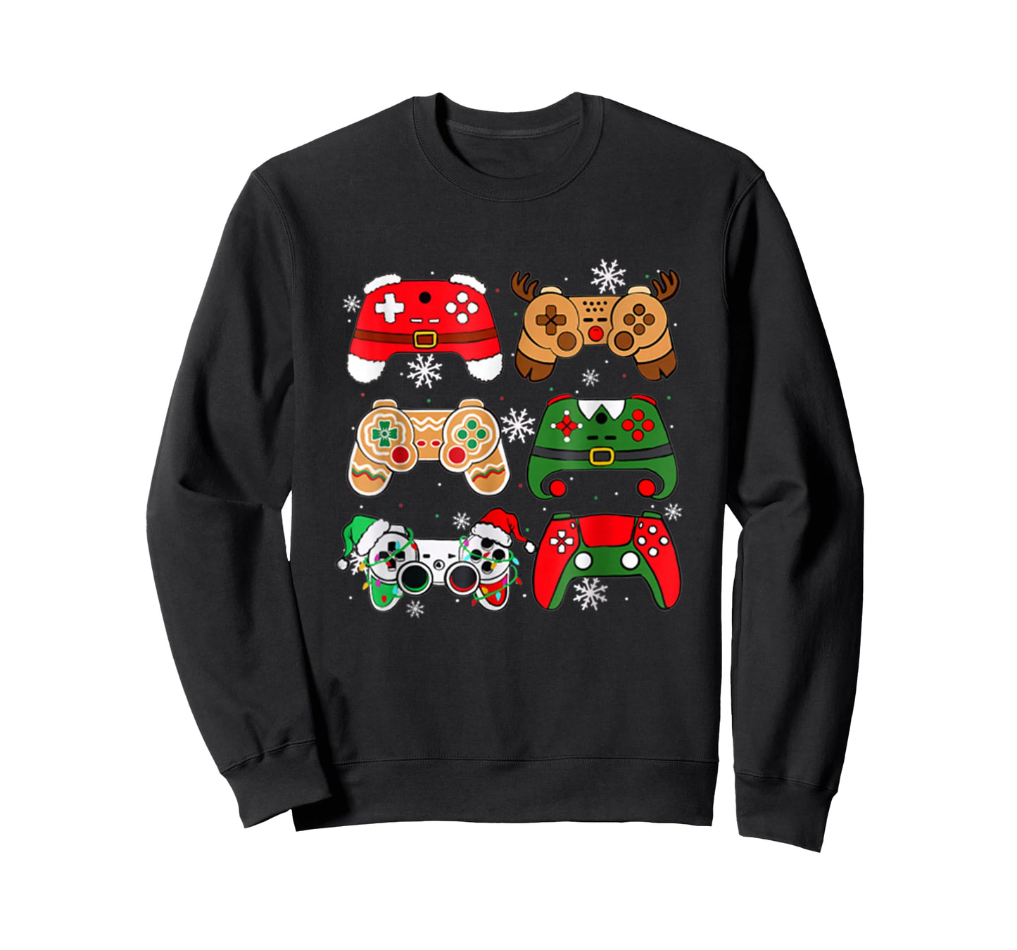 Boys Christmas Shirt Santa Elf Gaming Controllers Gamer Xmas T-Shirt