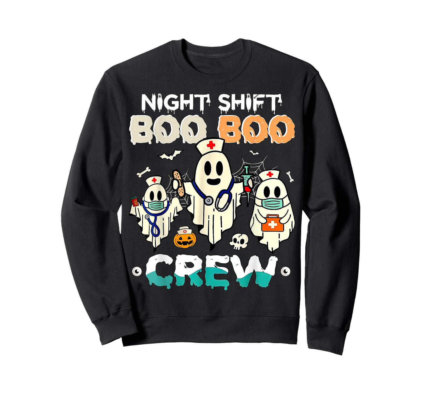 Night Shift Boo Boo Crew Nurse Ghost Halloween Nurses RN T-Shirt