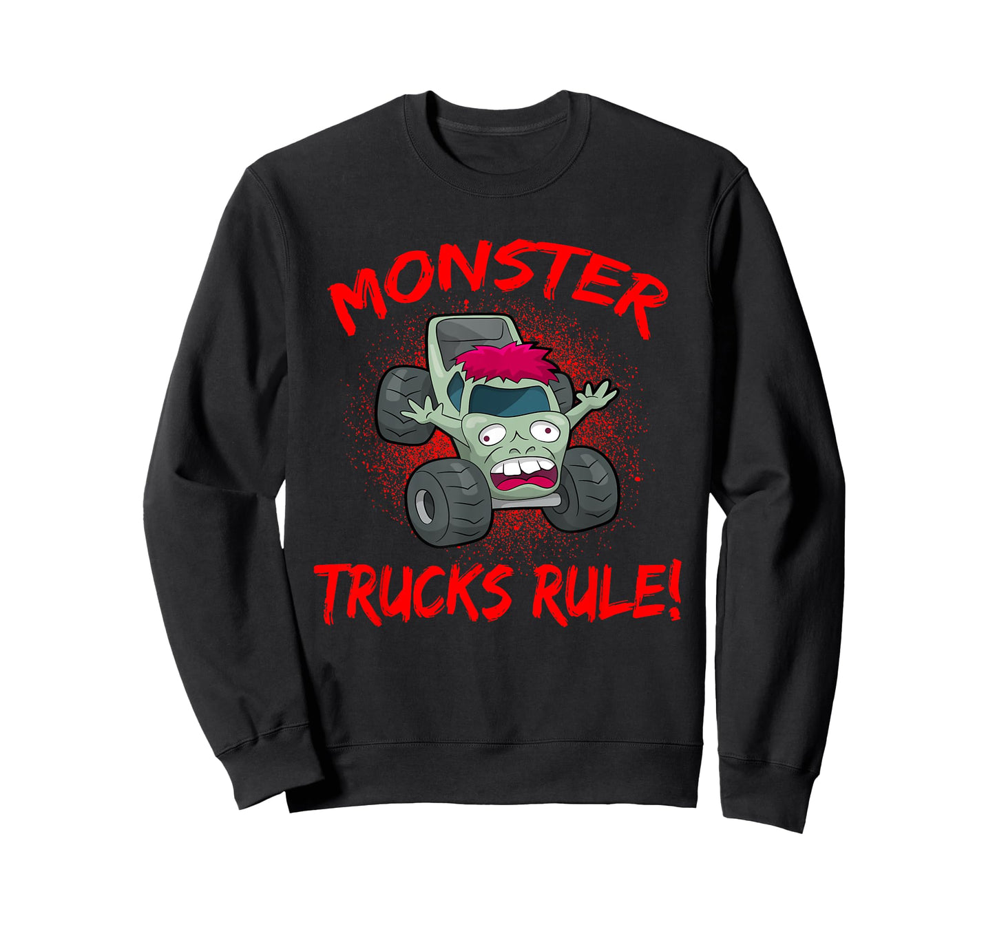 Zombie Cartoon Monster Trucks Rule Big Size Car SUV T-Shirt