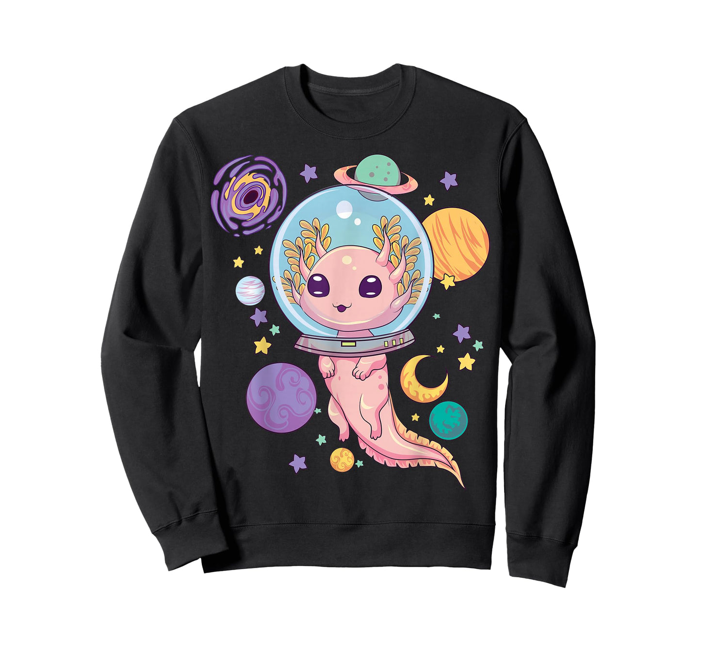 Space Axolotl Shirt Kawaii Pastel Goth Anime Aesthetic Goth T-Shirt