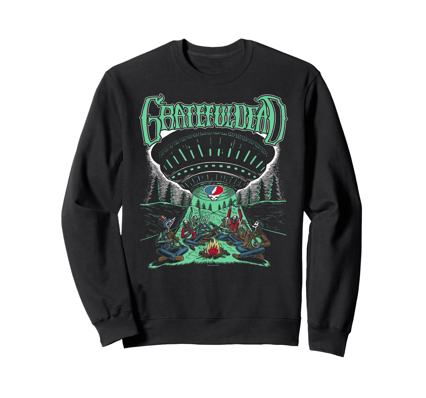 Grateful Dead Skeletons and Aliens Camping Band T-Shirt