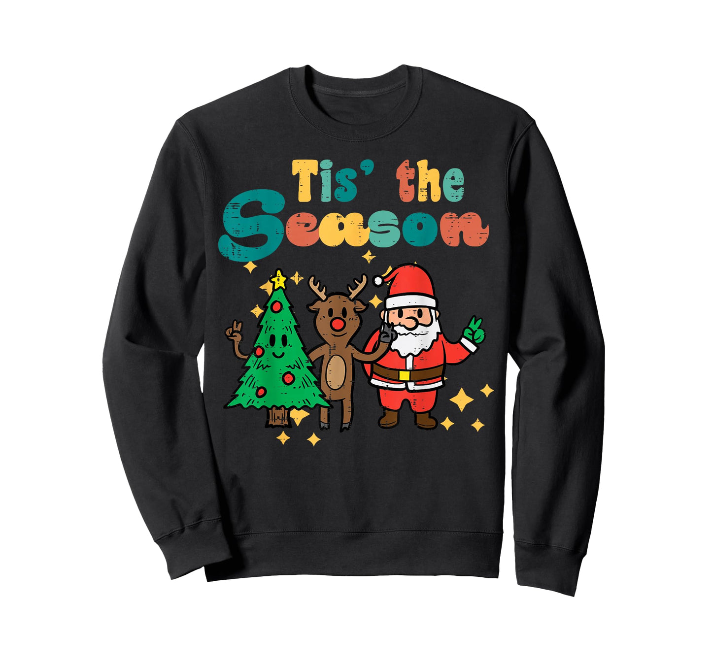 Tis The Season Retro Groovy Christmas Xmas Men Women Kids T-Shirt