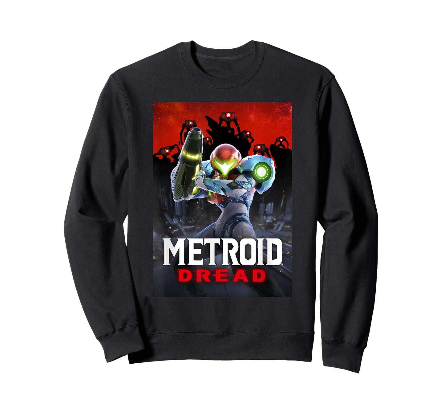 Metroid Dread Samus Surrounded Red Planet Battle Poster T-Shirt