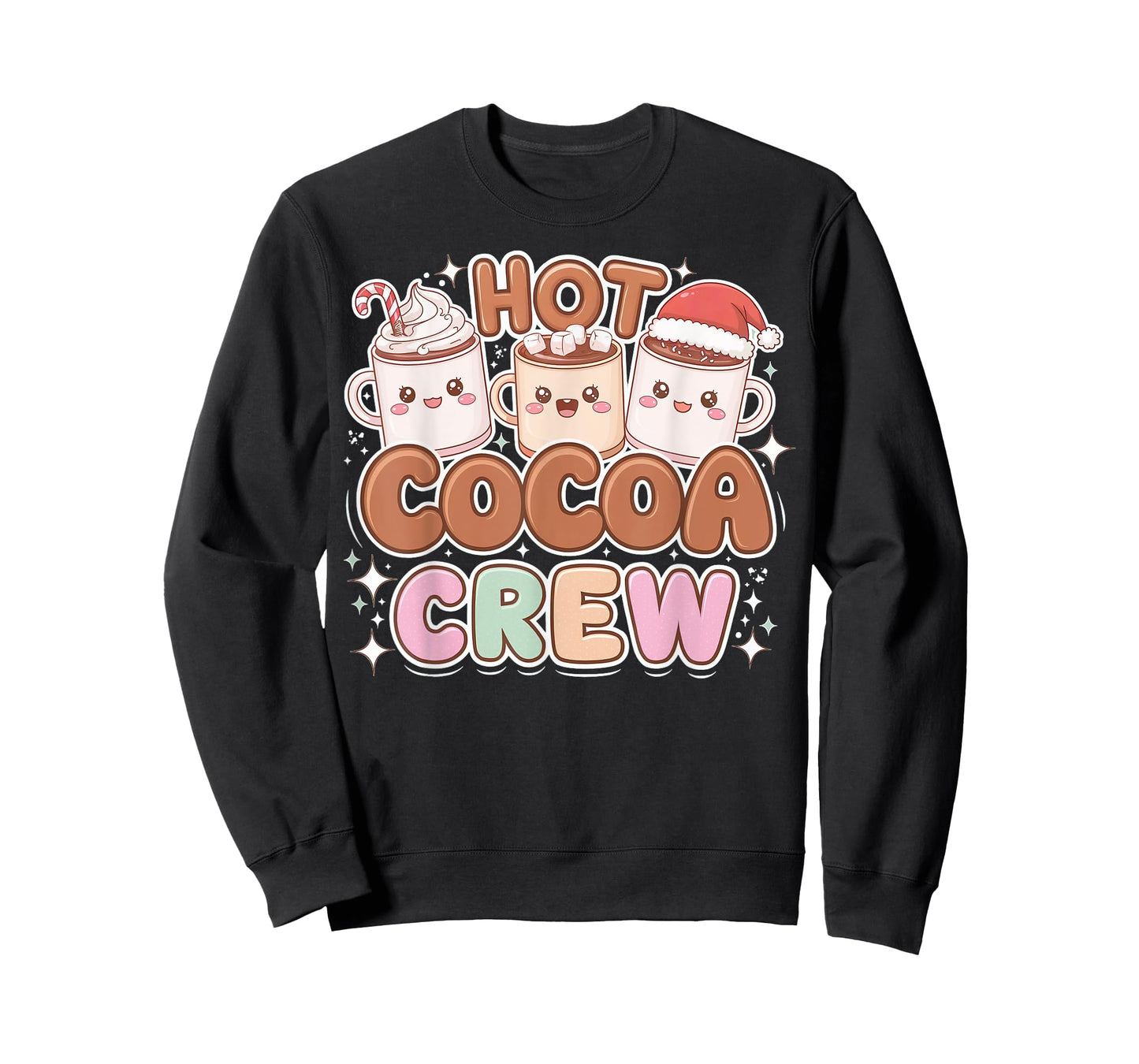 Funny Christmas Hot Cocoa and Marshmallow Crew T-Shirt