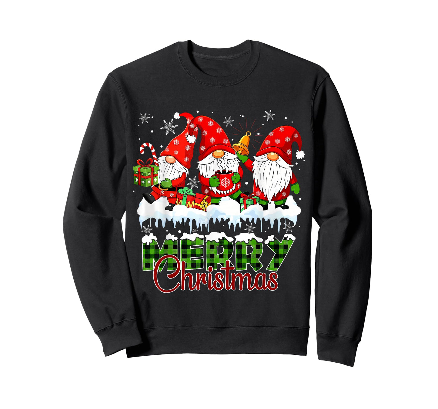 Cute Gnomes Merry Christmas Light Family Gnome Xmas Matching T-Shirt