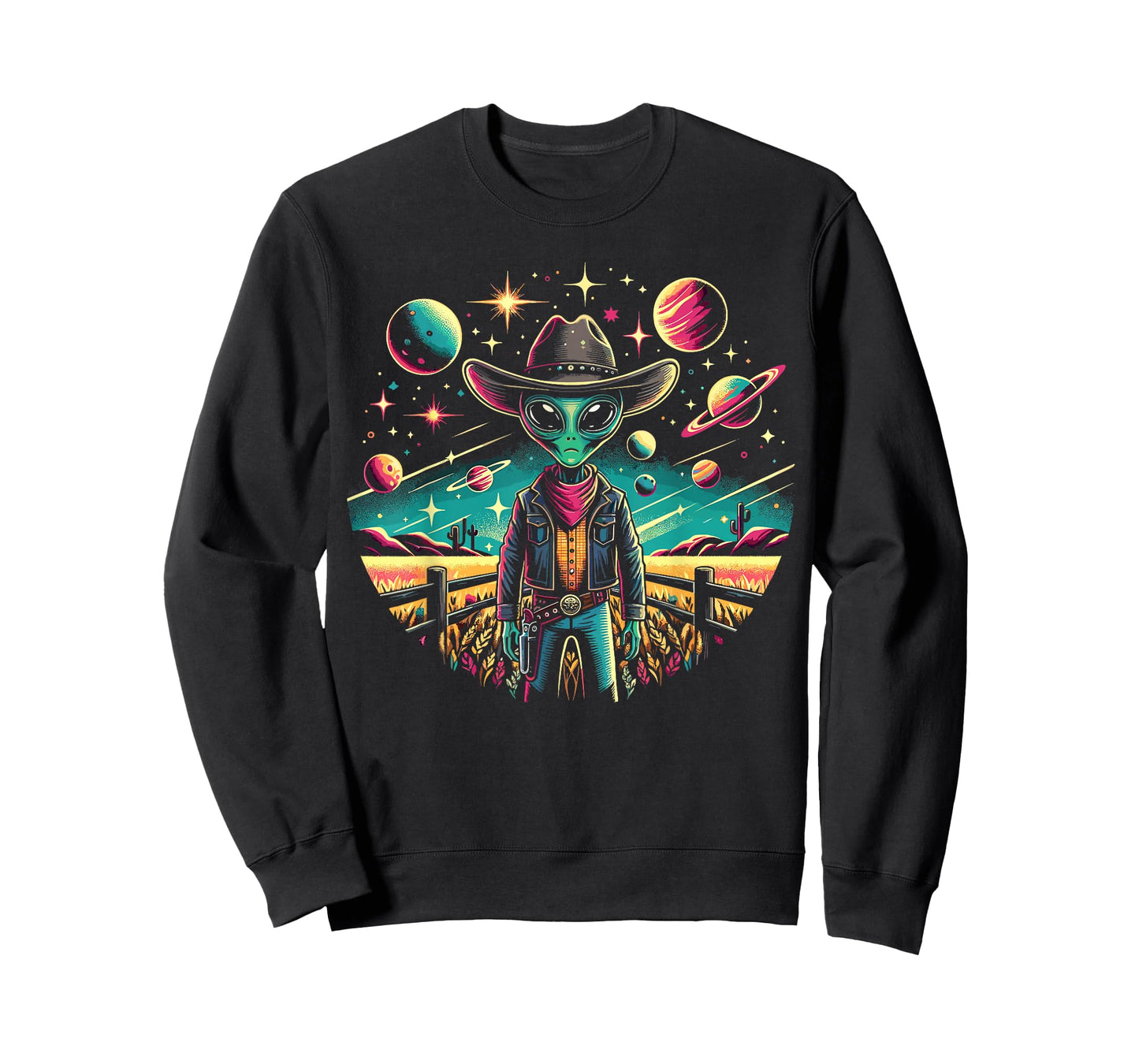 Alien Lover Flying Saucer UFO Extraterrestrial Cowboy T-Shirt
