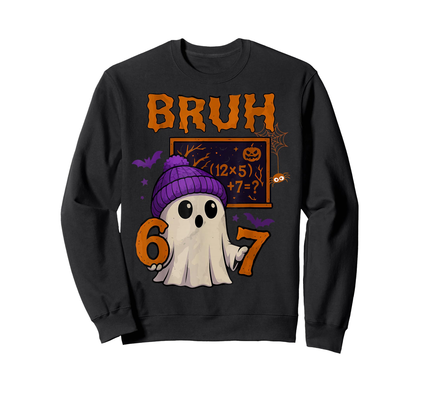 67 Teacher Halloween Ghost Six Seven Meme Math Equation Bruh T-Shirt