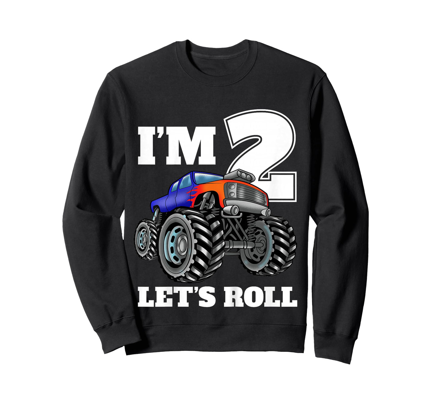 Kids Monster Truck 2nd Birthday Boy 2 Two Year Old T-Shirt