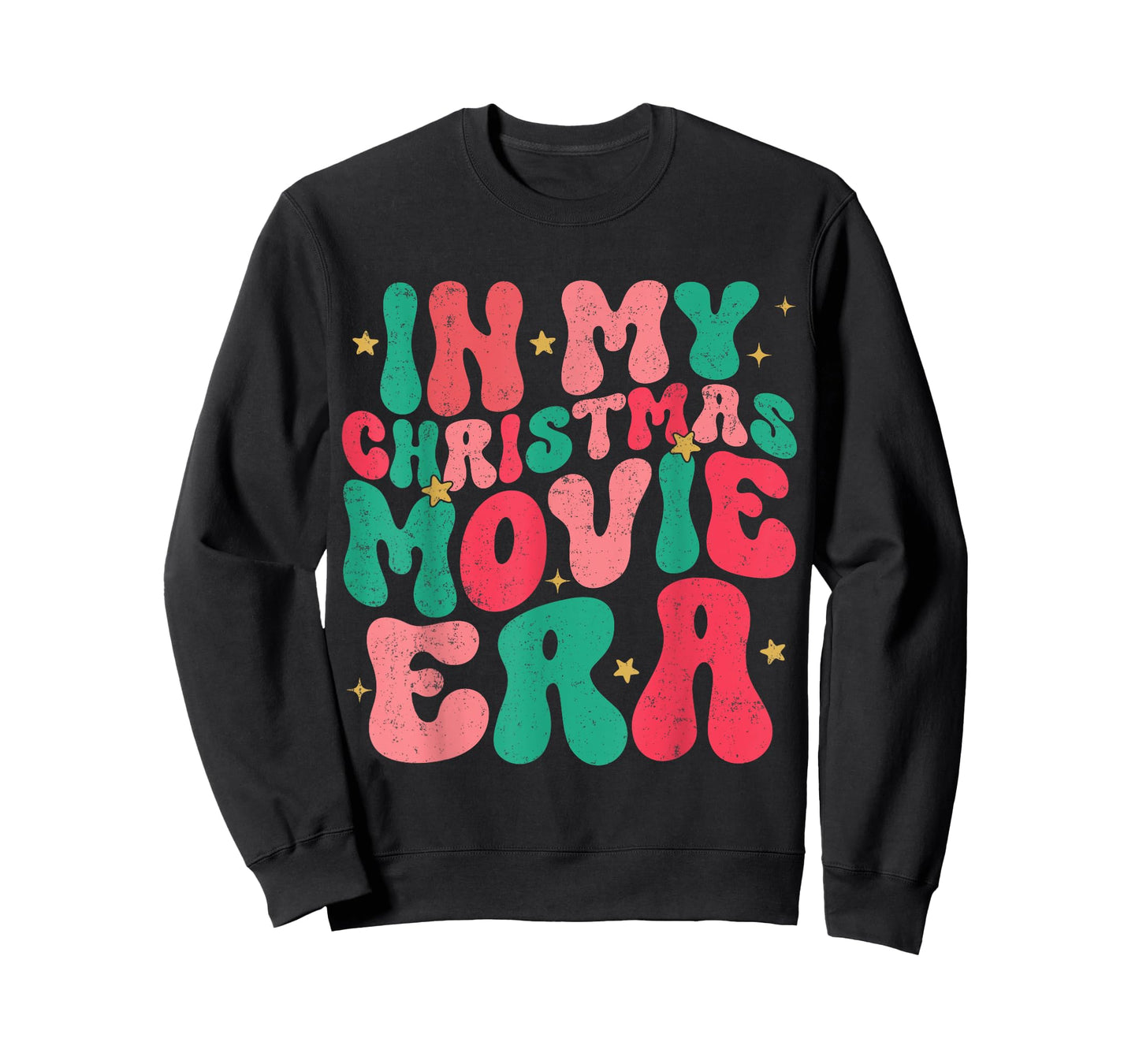 In My Christmas Movie Era Groovy Christmas Movie Watching T-Shirt