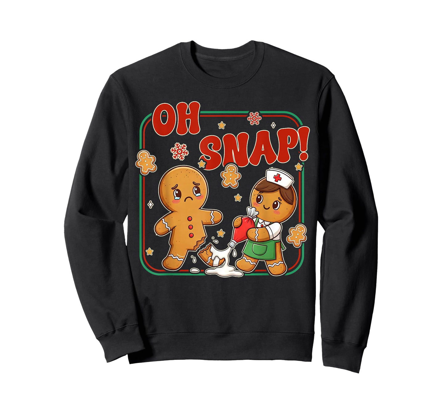 Oh Snap Gingerbread Nurse Funny Nursing Christmas Holiday T-Shirt